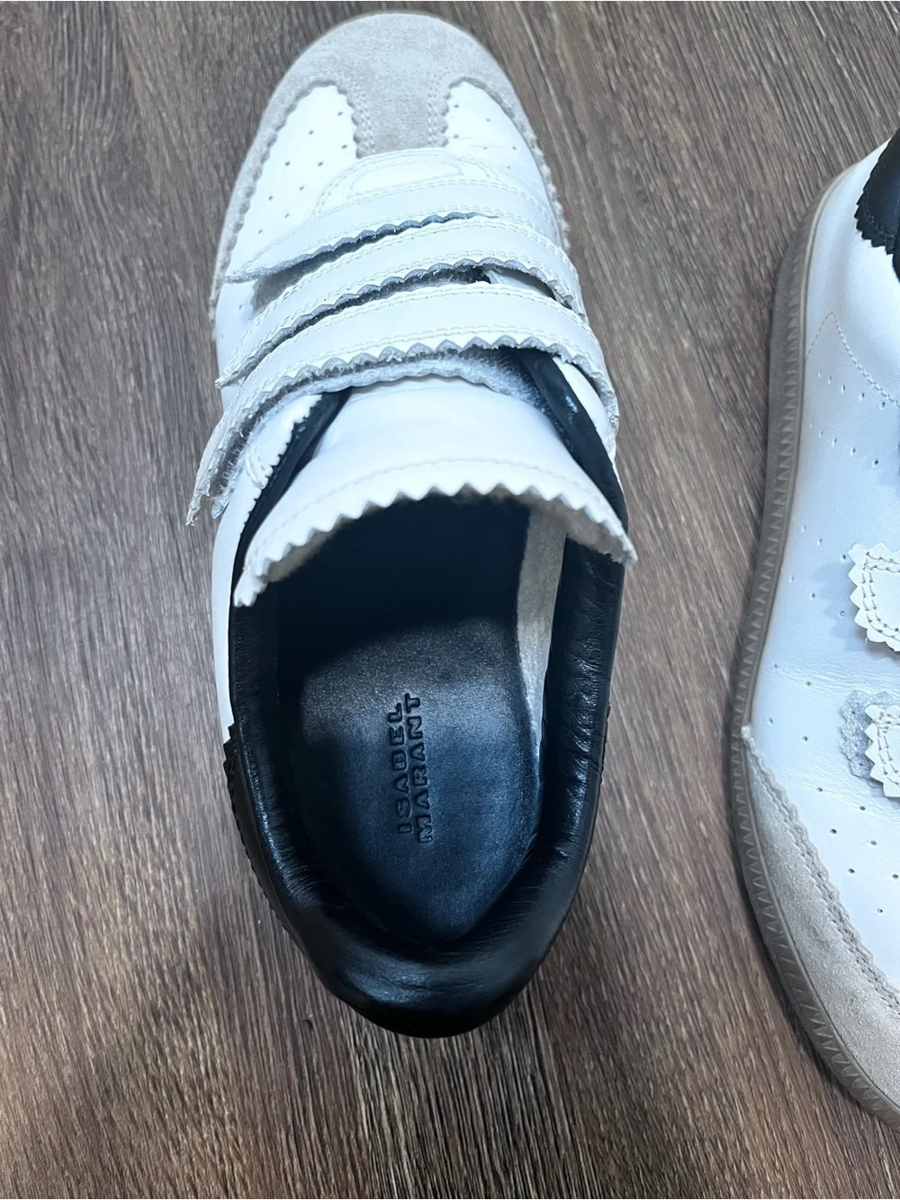 Isabel Marat Beth Velcro Black and White Sneaker Size 39